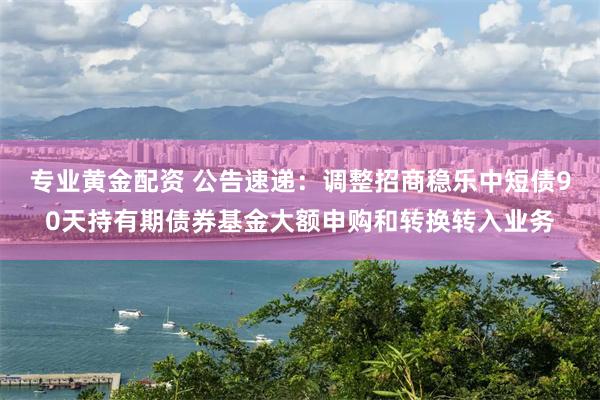 专业黄金配资 公告速递：调整招商稳乐中短债90天持有期债券基金大额申购和转换转入业务